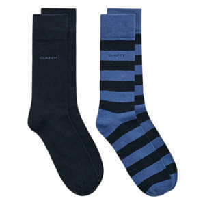 GANT 2-Pack Barstriped & Solid Socks